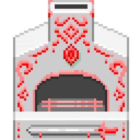 An Bit Retro Styled Pixel Art Illustration Of A White Furnace With