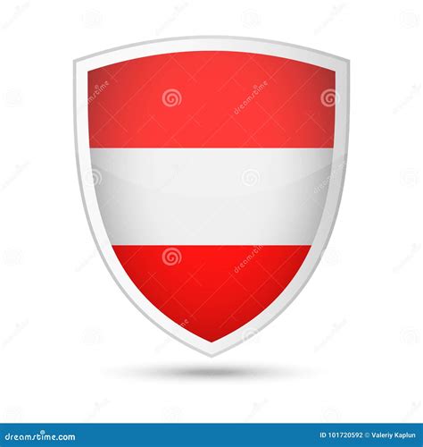 Icono Del Escudo Del Vector De La Bandera De Austria Stock De