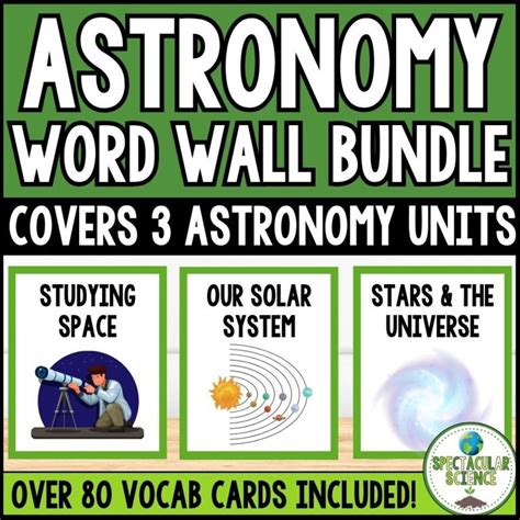 Astronomy Vocabulary Word Wall Cards Complete Bundle Spectacular Science