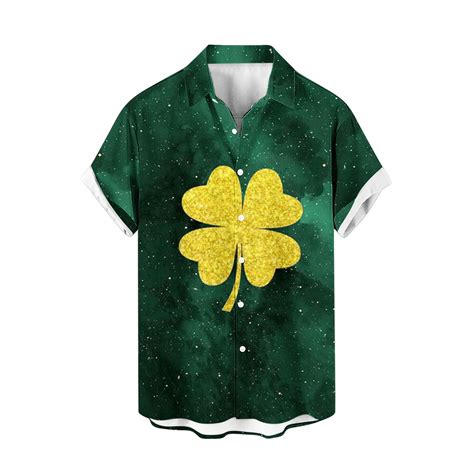 Txeol Mens Beach Wear Shirt Mens St Patricks Day Shirt Shamrock Irish