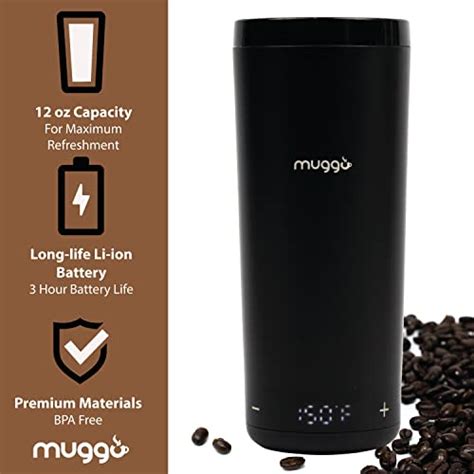 Muggo Oz Self Heating Coffee Mug Temperature Control Travel Mug