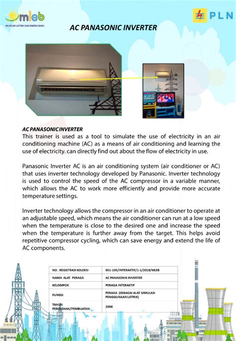 AC PANASONIC "INVERTER" - Museum Listrik dan Energi Baru PLN - Website ...