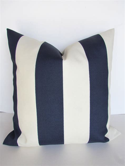 Blue Striped Pillows Navy Blue Throw Pillow Covers Indoor