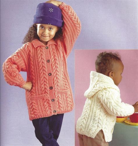 Pdf Instant Digital Download Baby Child Aran Jacket With Etsy Uk