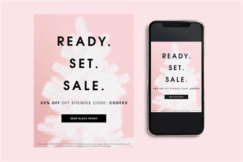 Black Friday Cyber Monday Sale Email Marketing Template Blush Pink