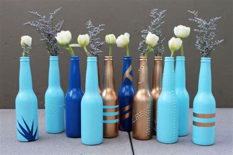 DIY Painted Beer Bottle Vases - Scoop Empire