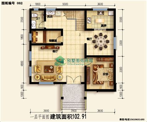 11x10米二层农村小户型自建房图纸二层实用房屋设计图 二层别墅设计图 别墅图纸商城