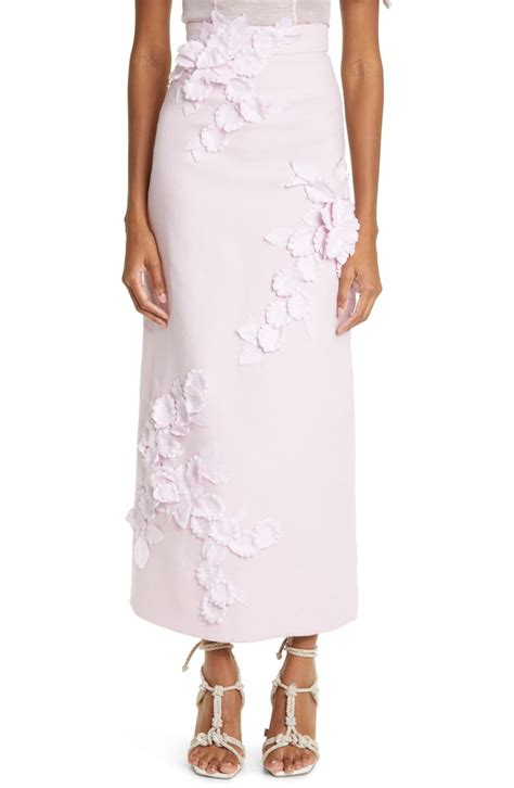 Zimmermann High Tide Flower High Waist Linen Maxi Skirt Nordstrom