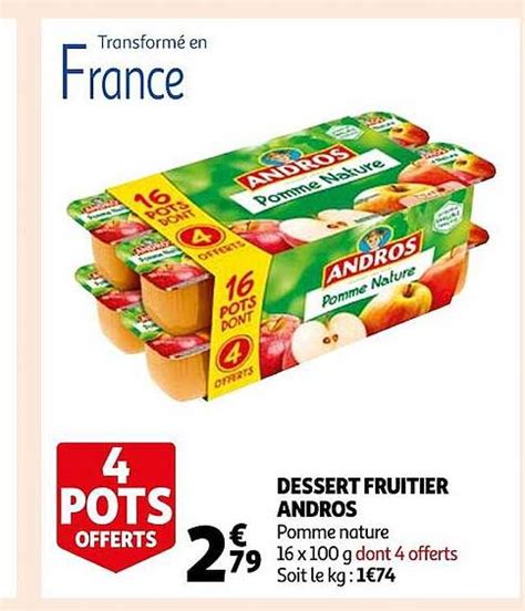 Offre Dessert Fruitier Andros Chez Auchan