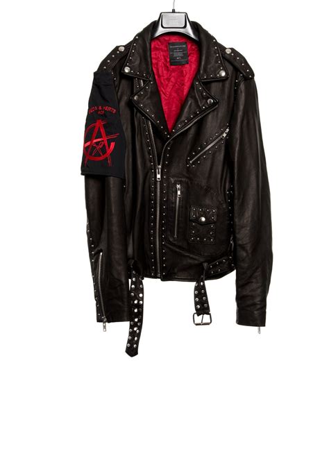 Leather Jacket Studded ART COMES FIRST Biker Style First They