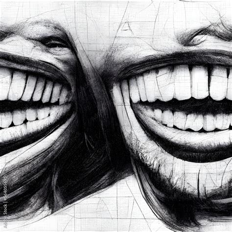 Repeating Aphex Twin Smile Pencil Sketch Tile Stock Illustration