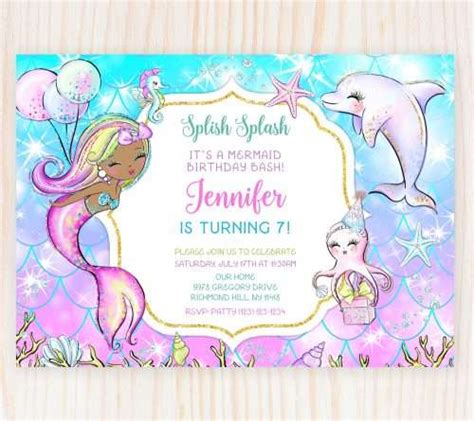 Mermaid Tail Invitation Template