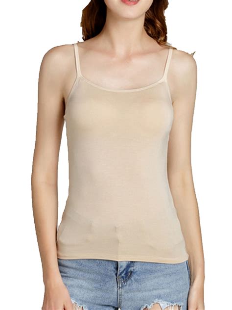 Cathery Cathery Womens Camisole With Built In Bra Modal Padded Slim