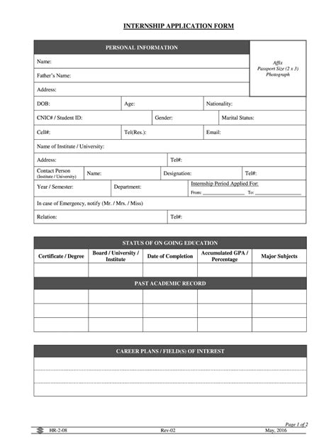 Internship Application Template Fill Out Sign Online DocHub