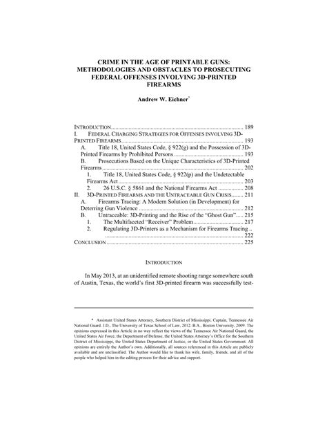 Crime In The Age Of Printable Guns Methodologies And Obstacles To Prosecuting Federal Offenses