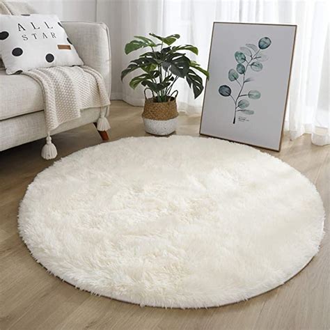 Hiser Ronde Rugs Tapis De Salon Poils Longs Tapis De Sol Moelleux