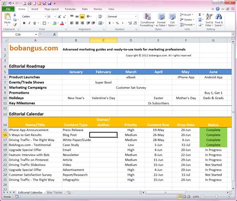 Marketing Campaign Calendar Template Excel Example of Spreadshee ...