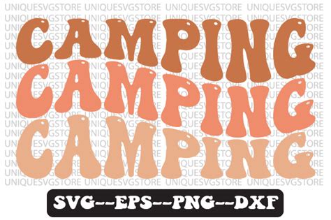 Camping Retro Wavy Svg Design Graphic By Uniquesvgstore · Creative Fabrica