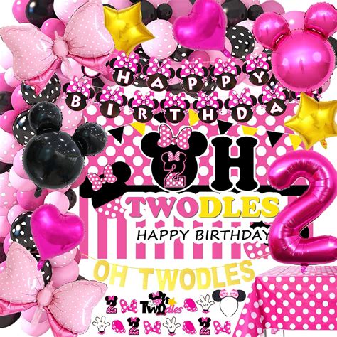 Amazon Dilyreke Oh Twodles Birthday Party Supplies Girl Pink 2nd