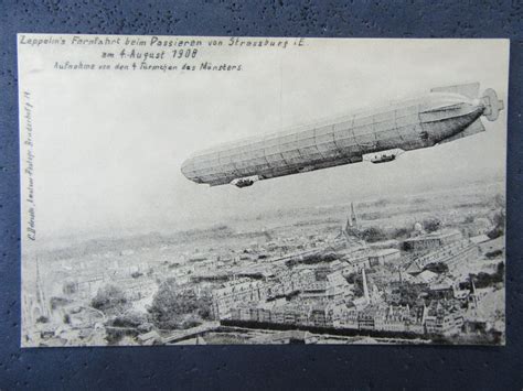 AK AVIATIC ZEPPELIN S FERNFAHRT STRASSBURG I E 1908 REPRO Kaufen Auf