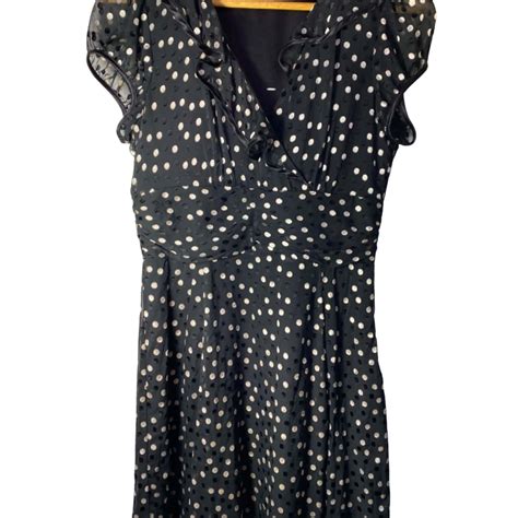 Review Womens Size 10 Party Dress Black Polka Dot