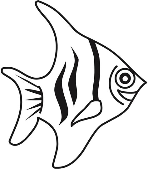 Animals Black and White Outline Clipart - cute-fish-outline-02a ...