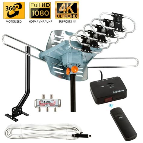 Outdoor Tv Antenna 150 Miles Lone Range Antenna 360 Degree Rotation Uhf