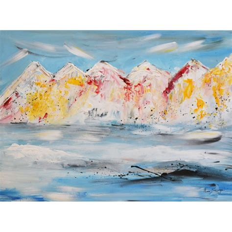 Tableau Abstrait Montagnes Color Es Peinture Abstraite Cha Ne Montagneuse