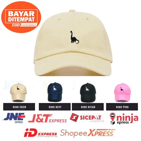 Jual New Topi Baseball Bordir Brontosaurus Bordir Unik Dino Bahan