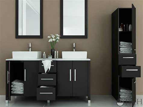 Inch Modern Double Sink Bathroom Vanity With Vessel