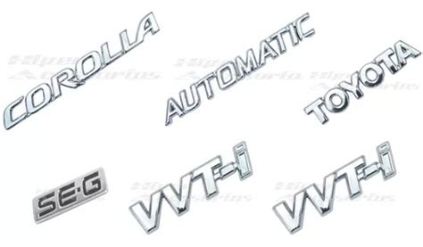 Kit Emblemas Corolla Toyota Automatic Seg Vvt I 2003 2004 2005 2006