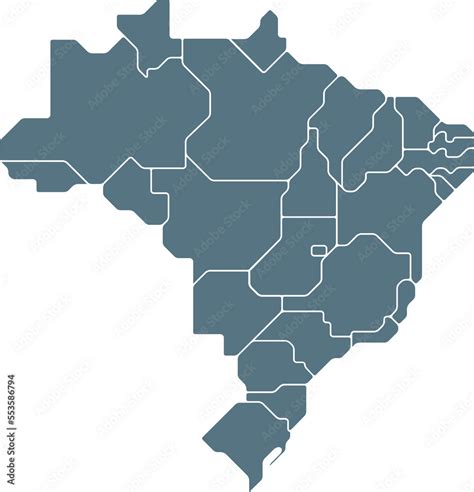 outline drawing of brazil map. Stock Illustration | Adobe Stock