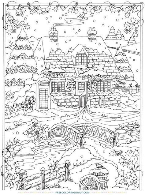 38 Winter Scene Coloring Pages For Adults Ideas In 2021