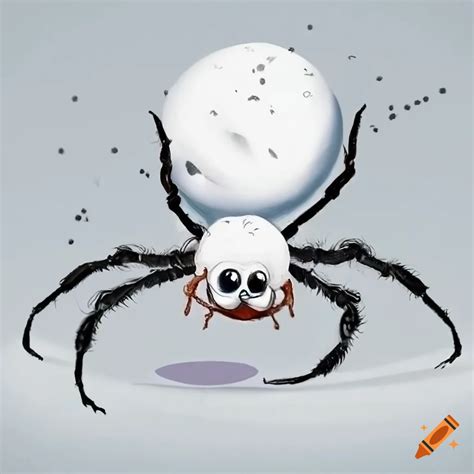 White Cartoon Spider Illustration