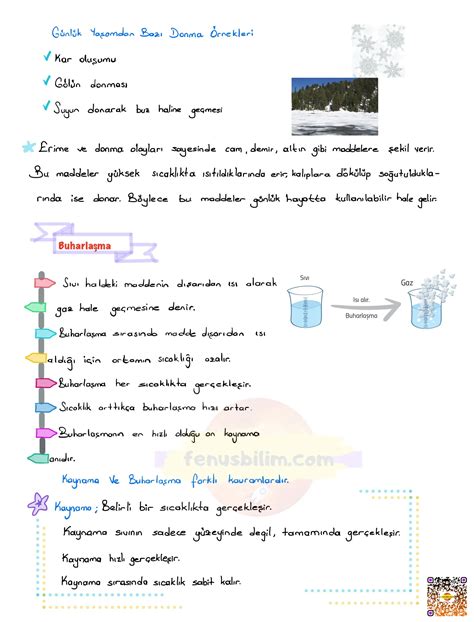 5 Sinif Madde Ve Degisim 1 Kisim Fenusbilim DERS NOTU