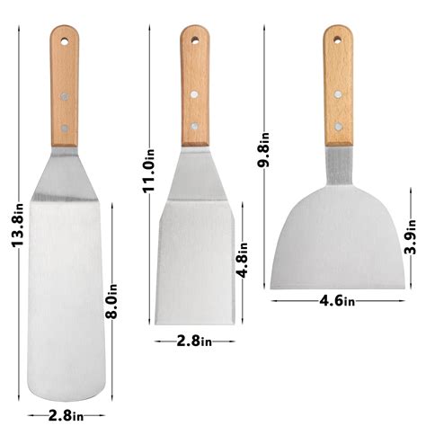 Snapklik Barbecue Turners Set Of 3 Stainless Steel Spatula Turner