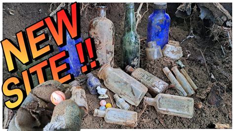 Antique Bottle Digging 30 NEW SITE Bottles Marbles Relics At