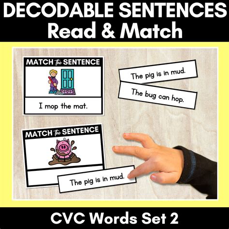 Decodable Cvc Sentences Read And Match Set 2 Kindergarten Phonics