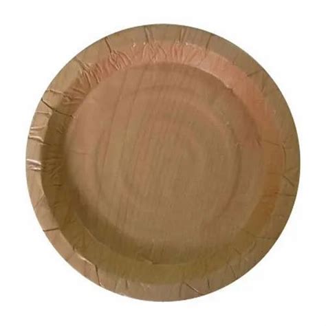 K G Plain Brown Round Sunmica Paper Plate For Event And Party Supplies