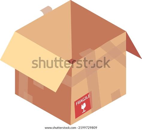 Cartoony Stylized Open Cardboard Box Parcel Stock Vector Royalty Free