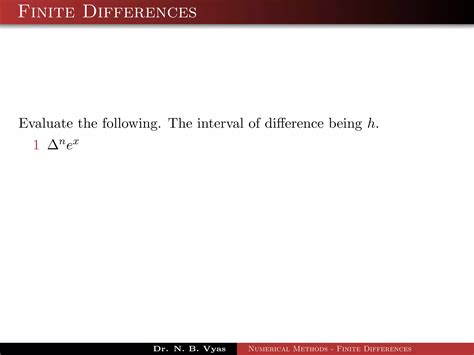 Interpolation With Finite Differences Ppt