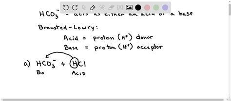 Hco Is Amphoteric A Write The Equation For The Reaction That Takes