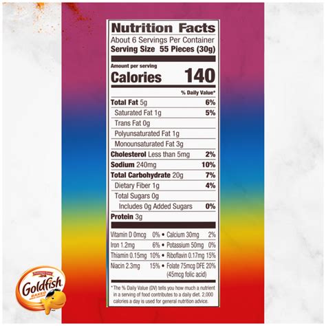 Goldfish Ingredients Label