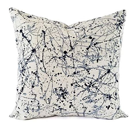 Navy Blue And Natural Pillow Cover Art Pillow Custom Pillow Sham Decorative