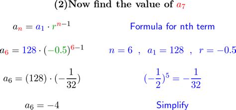 Find The Indicated Term Of Each Geometric Sequence A Quizlet