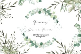 Greenery Bouquets Watercolor Clipart Graphic By Dekka Graph Creative