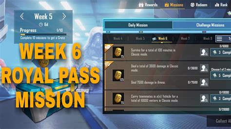 Pubg Mobile Week 6 Royal Pass Mission Week 6 Pubg Mobile Royal Pass