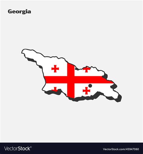 Georgia nation flag map Royalty Free Vector Image