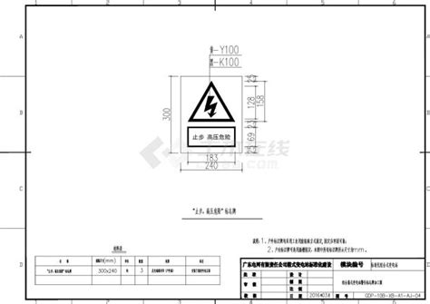 组合箱式变电站警告标志牌加工图节点详图土木在线