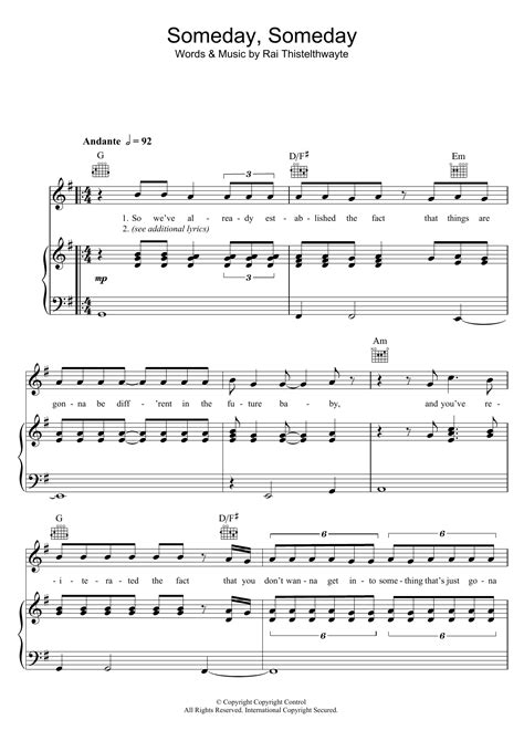 Thirsty Merc Someday Someday Sheet Music And Chords For Piano Vocal And Guitar Download Pdf